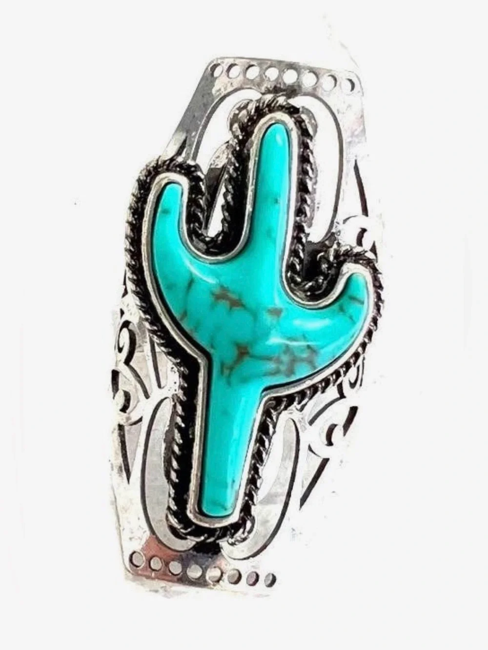 Turquoise Cactus Statement Ring